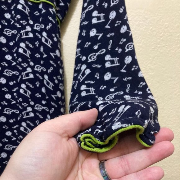 Kashkha Womens Dark Blue Music Note Pattern Embroidered Long Sleeve Maxi Dress S - Picture 5 of 8